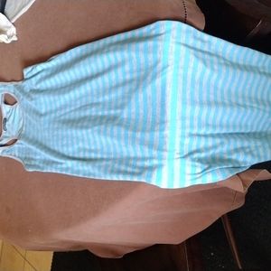 Long baby blue and gray tank top dress